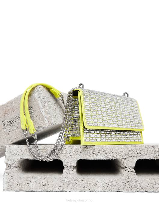 Betsey Johnson kvinner 4B8F239 tilbehør shine på konvertibel klaffveske sitron