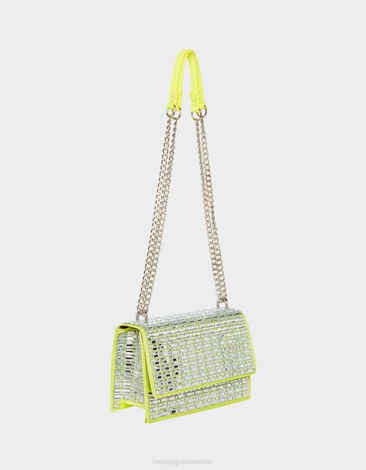 Betsey Johnson kvinner 4B8F239 tilbehør shine på konvertibel klaffveske sitron
