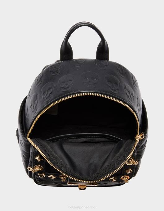 Betsey Johnson kvinner 4B8F241 tilbehør no brainer skull mini ryggsekk svart