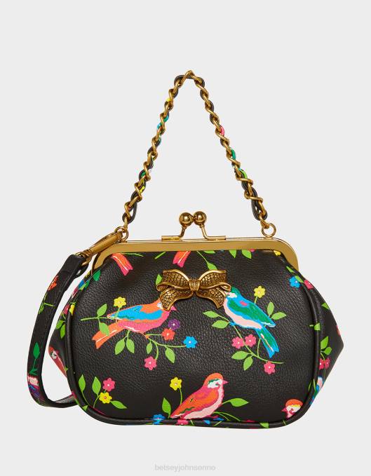 Betsey Johnson kvinner 4B8F251 tilbehør lil' nugget kiss lock bag svart multi