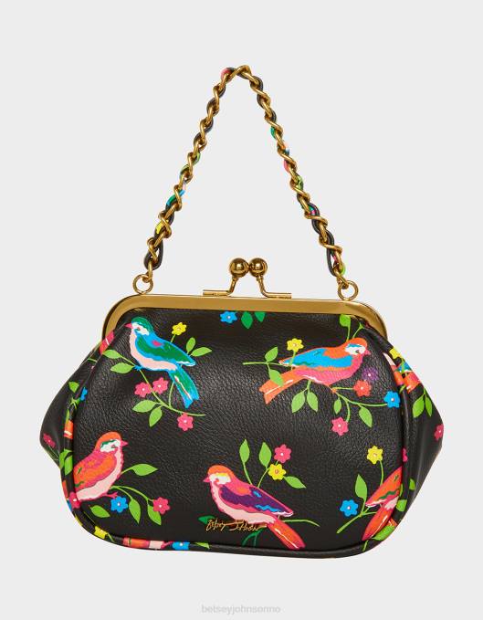 Betsey Johnson kvinner 4B8F251 tilbehør lil\' nugget kiss lock bag svart multi