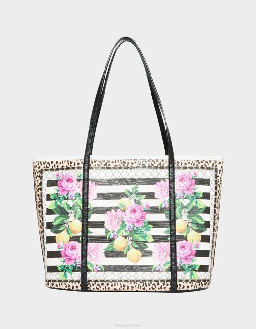 Betsey Johnson kvinner 4B8F252 tilbehør se striper tote svart hvit
