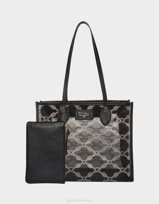 Betsey Johnson kvinner 4B8F253 tilbehør glam mesh stein tote svart