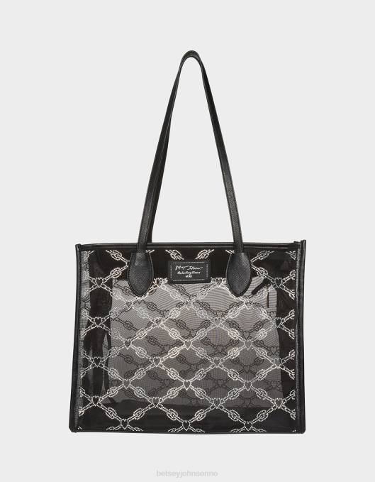 Betsey Johnson kvinner 4B8F253 tilbehør glam mesh stein tote svart