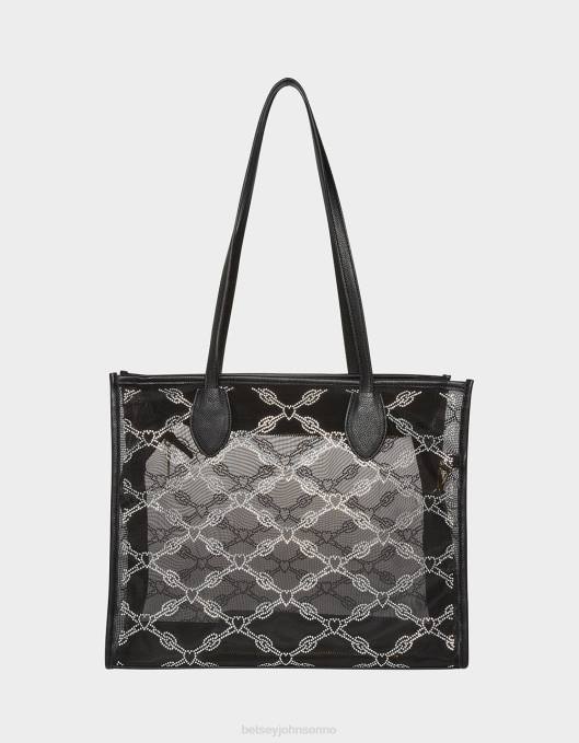 Betsey Johnson kvinner 4B8F253 tilbehør glam mesh stein tote svart