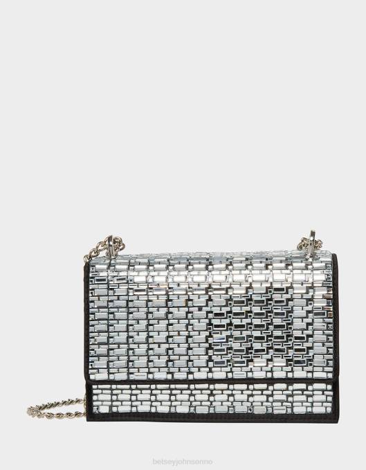 Betsey Johnson kvinner 4B8F256 tilbehør shine på konvertibel klaffveske svart