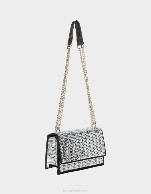 Betsey Johnson kvinner 4B8F256 tilbehør shine på konvertibel klaffveske svart