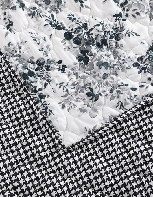 Betsey Johnson unisex 4B8F413 tilbehør floral vingård konge quilt sham sett svart
