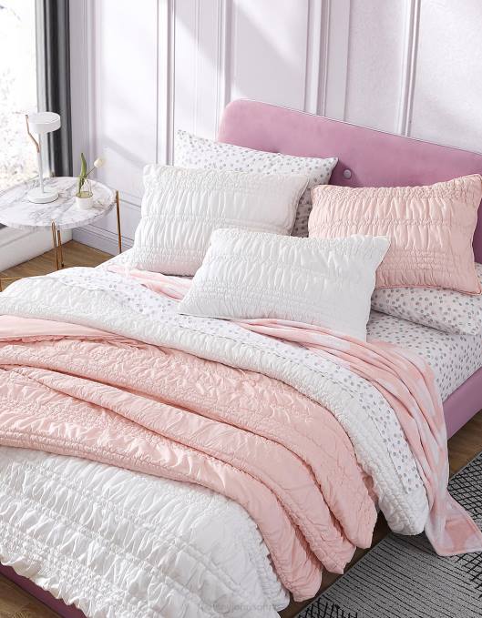 Betsey Johnson unisex 4B8F419 tilbehør boudoir solid hvit hel queen quilt sham sett multi