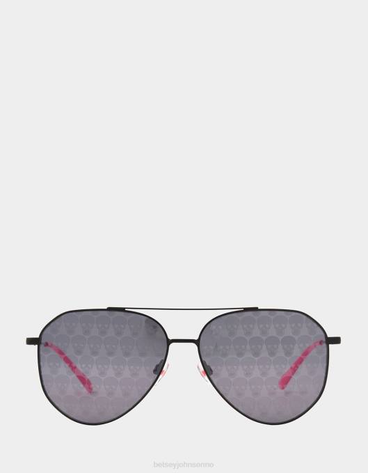 Betsey Johnson kvinner 4B8F375 tilbehør solbrillene med fin skrift svart