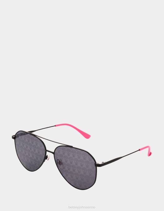 Betsey Johnson kvinner 4B8F375 tilbehør solbrillene med fin skrift svart