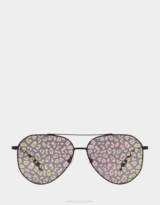 Betsey Johnson kvinner 4B8F377 tilbehør solbrillene med fin skrift svart/rosa