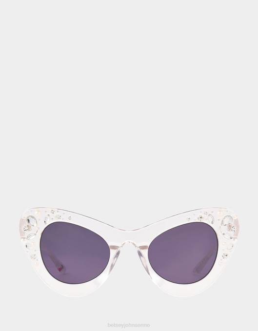 Betsey Johnson kvinner 4B8F389 tilbehør kronjuvel solbriller hvit